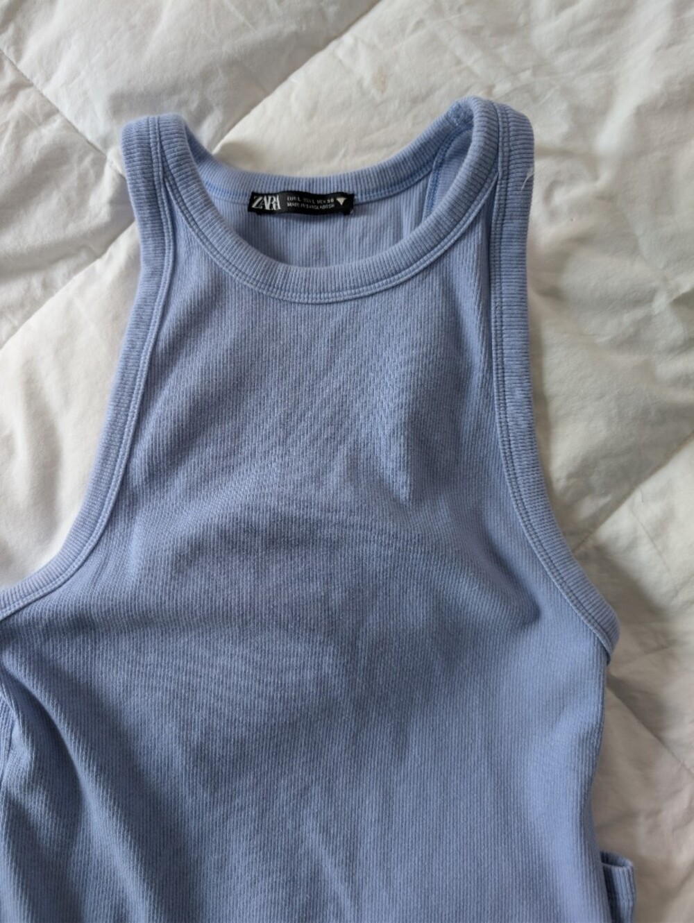 Light Blue Ribbed Tank Midi Dress - Picture 2 of 3